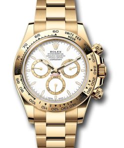 Rolex Yellow Gold White Index Dial Daytona Oyster Bracelet 126508