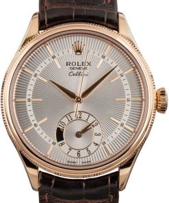 HandMade The Rolex Cellini 50525 Everose with Silver Guilloche Dial