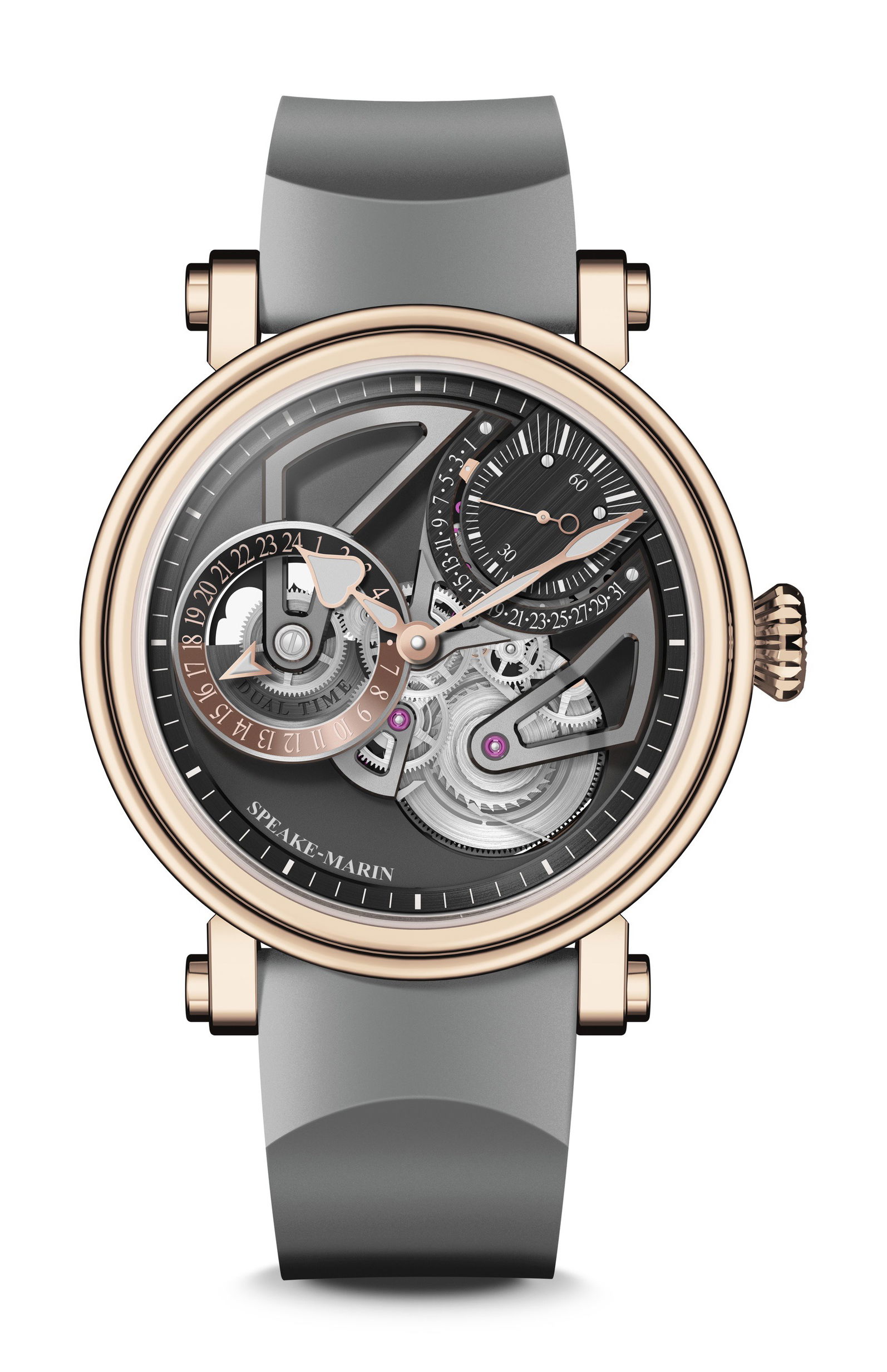 Openworked Dual Time Red Gold