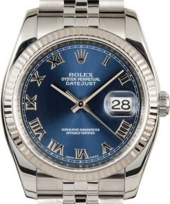 HandMade The Rolex Datejust Blue 116234 Fluted Bezel