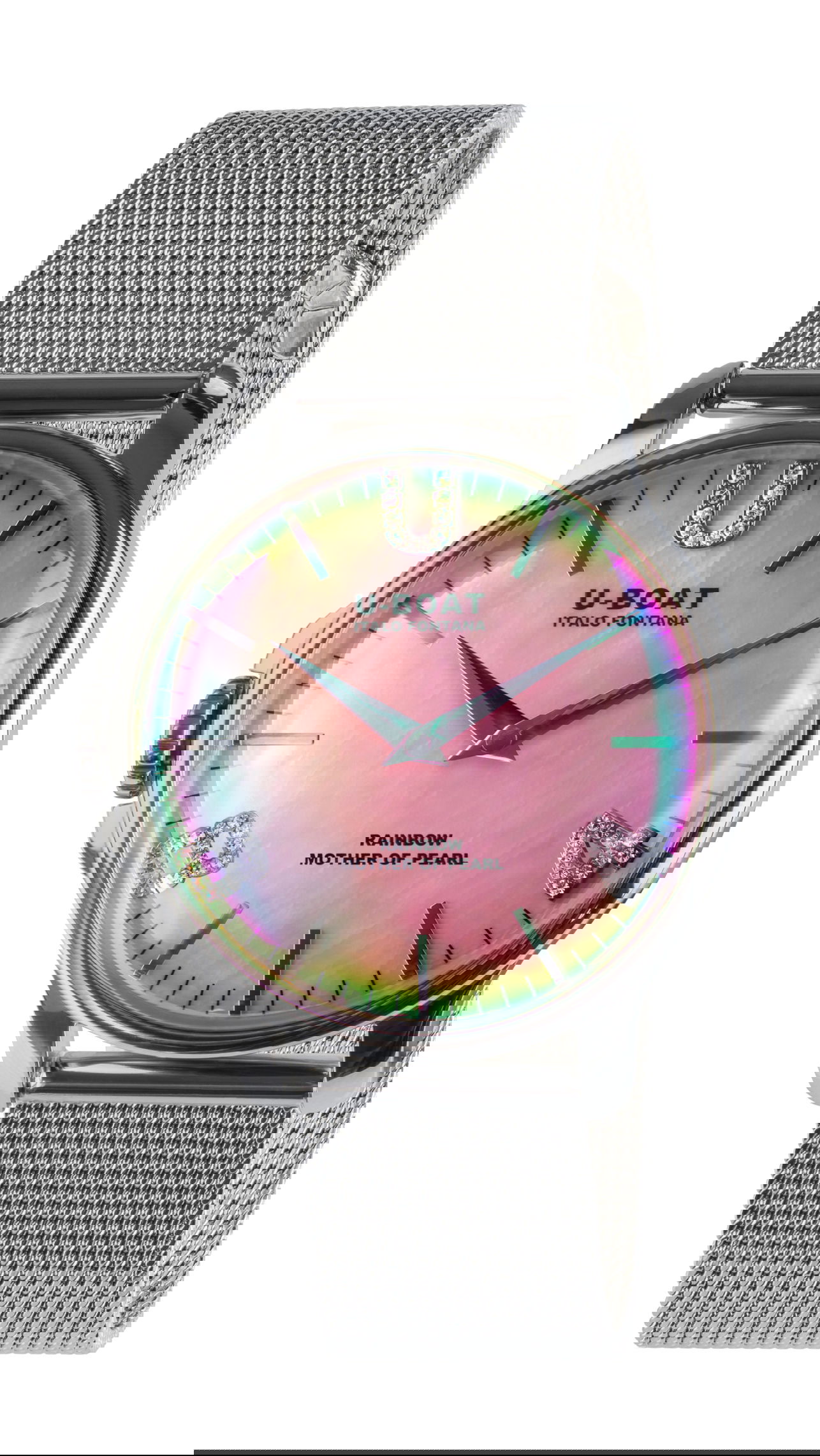 Rainbow 38 Pink SS Bracelet