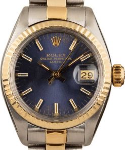 HandMade The Rolex Vintage Ladies Date 6917 Blue