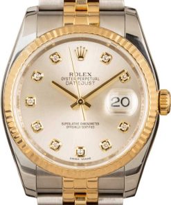 HandMade The Two Tone Rolex Datejust 116233 Silver Diamond Dial