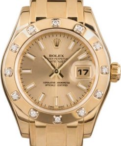 HandMade The Ladies Rolex Pearlmaster 80318 Diamonds