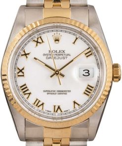 HandMade The Rolex Datejust Two Tone 16233 White Roman Dial