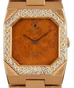 HandMade The Rolex Cellini 4651 Exotic Wood Dial Diamond Bezel